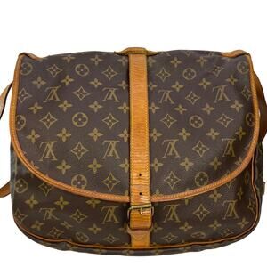 Louis Vuitton Saumur 35 Monogram Crossbody Saddle Bag Vintage France